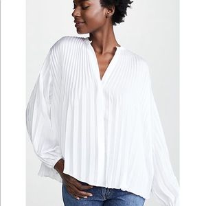 NWOT Vince Chevron Pleated Blouse